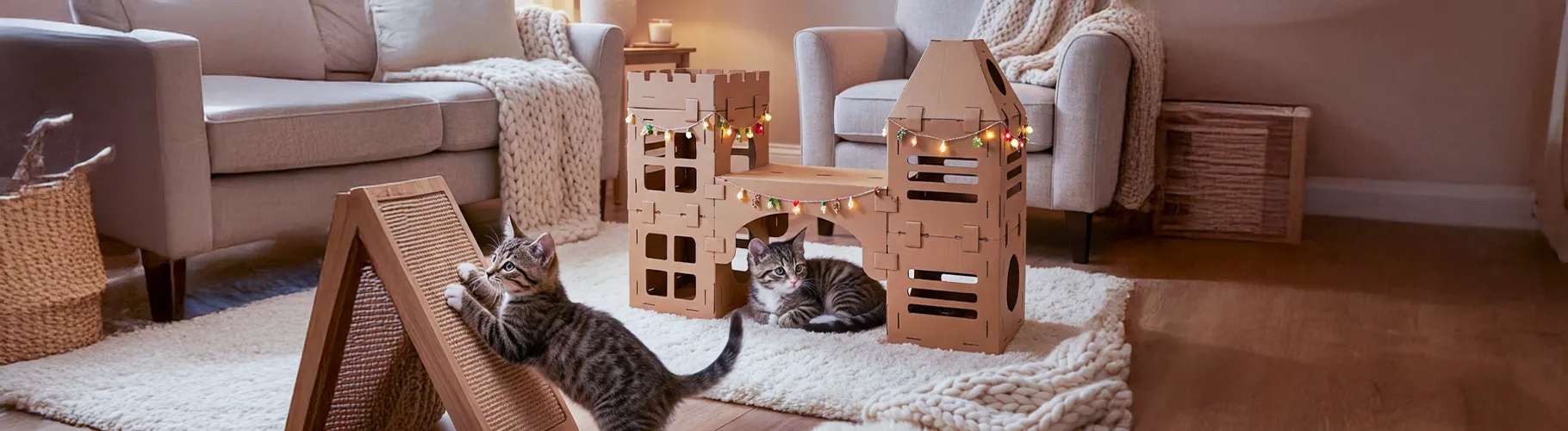 Nhà mèo bằng nhựa vs Ngôi nhà mèo chơi bằng bìa carton